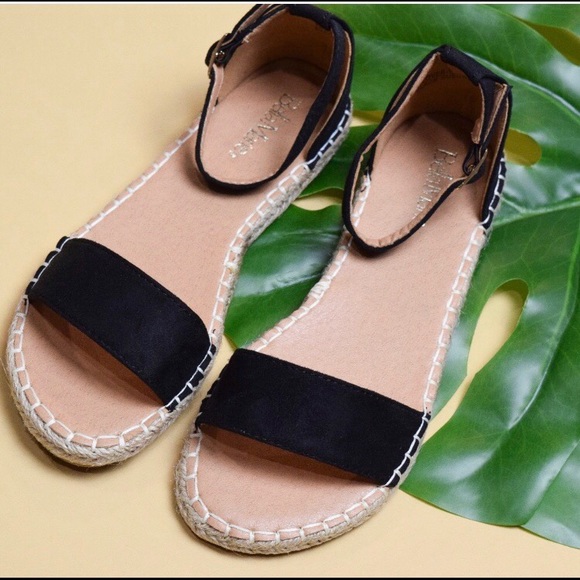 LAST PAIR ✨ Black Espadrille Flat Sandals - Picture 3 of 5